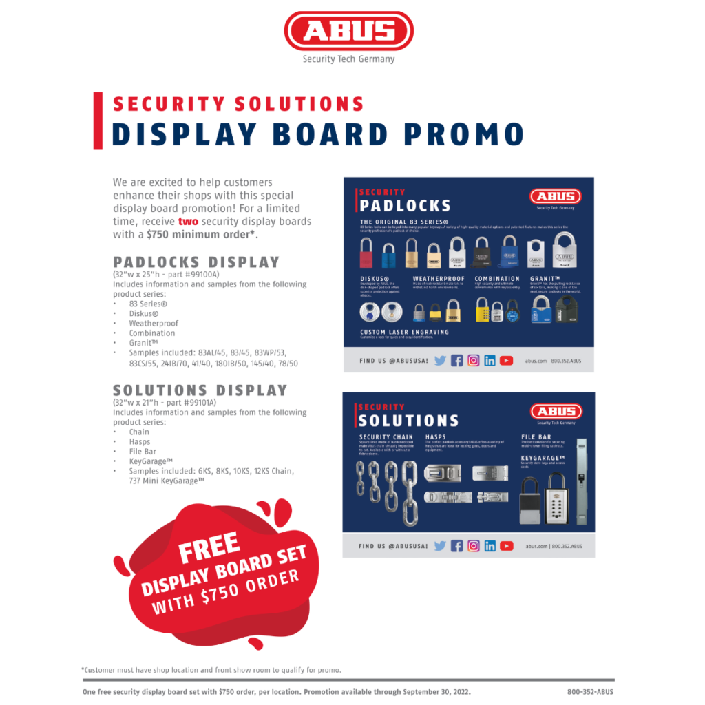 ABUS Security Lockout Display Board Promo