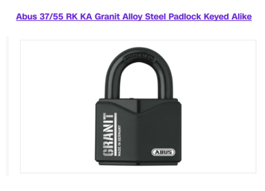 Abus Padlock 37 55 Rk Ka