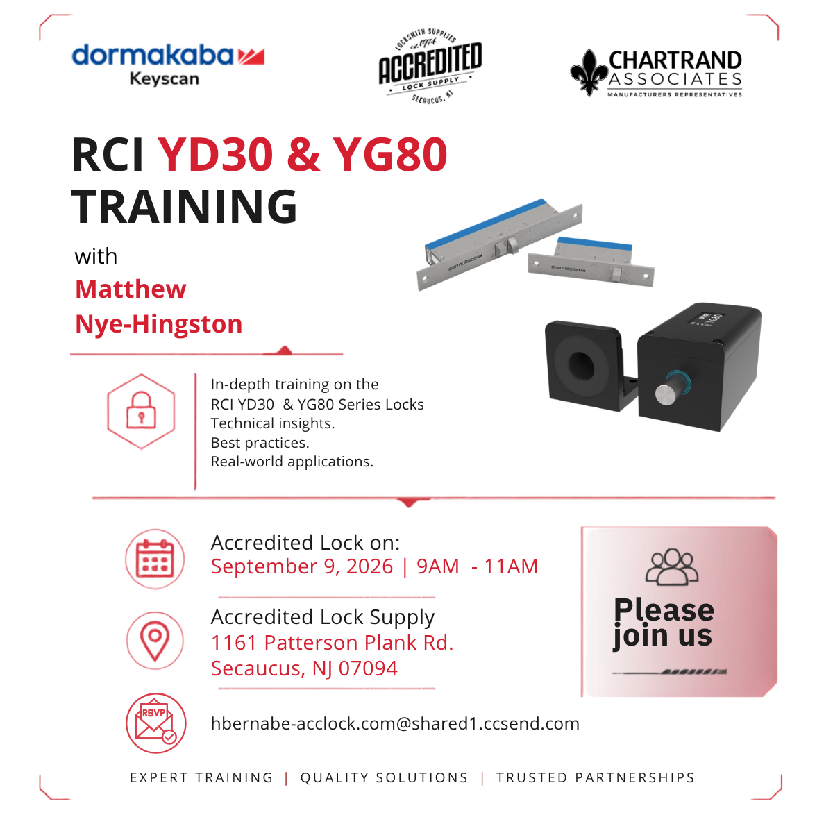 Rci yd30 yg80 locks training september